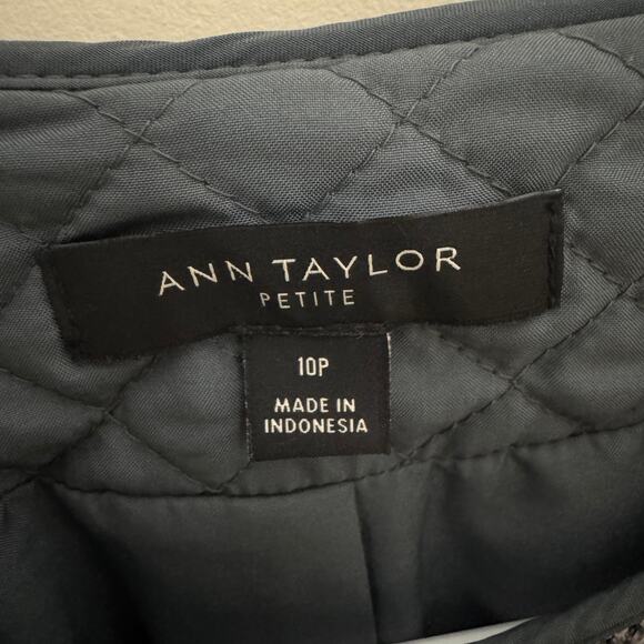 Ann Taylor Tweed Zip Up Moto Long Sleeve Jacket US Women's 10 Petite - Picture 3 of 6